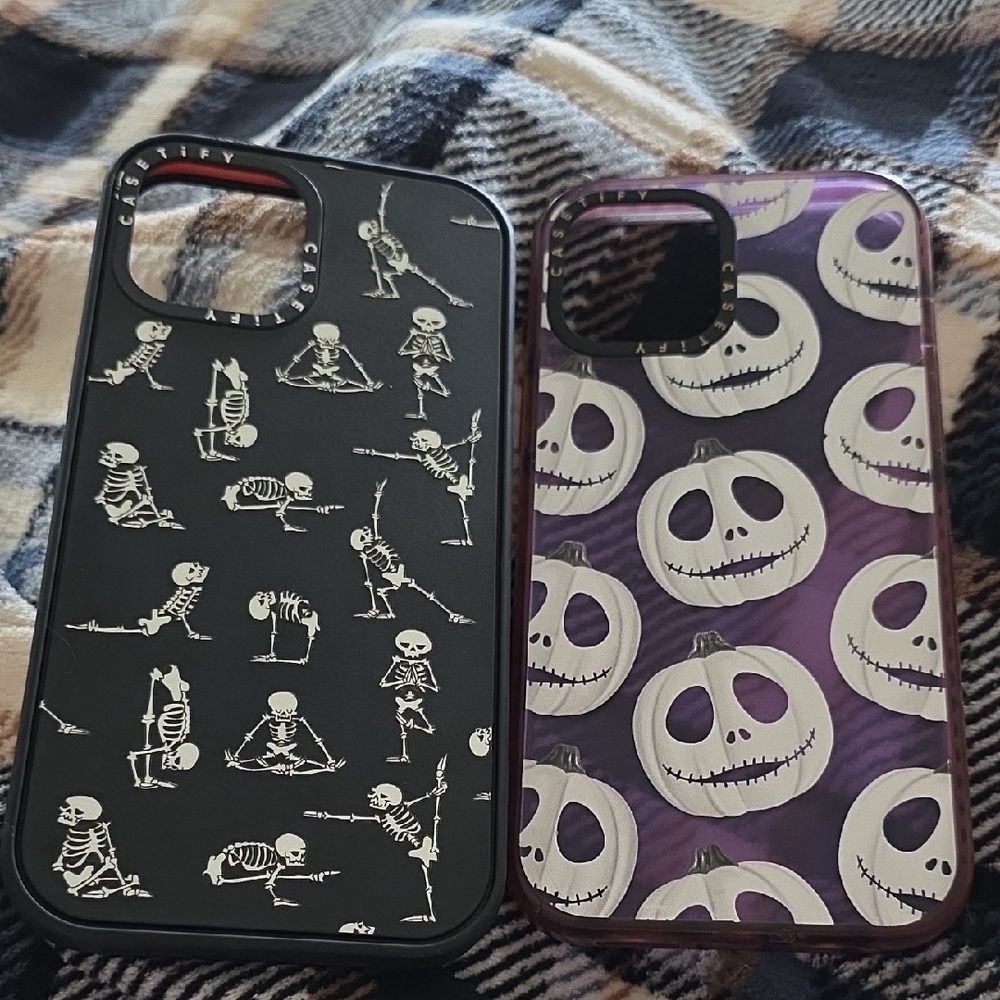 iPhone 12 Pro Max Skeleton and Pumpkin Pattern Phone Cases